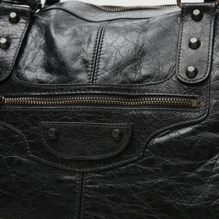 Balenciaga  City travel bag  in black leather - Detail D1