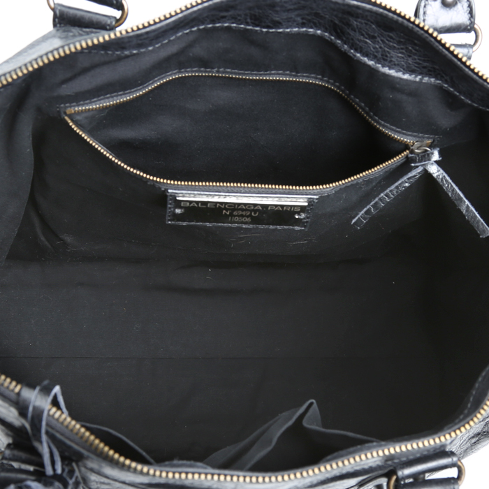 Borsa da viaggio Balenciaga  City in pelle nera - Detail D3