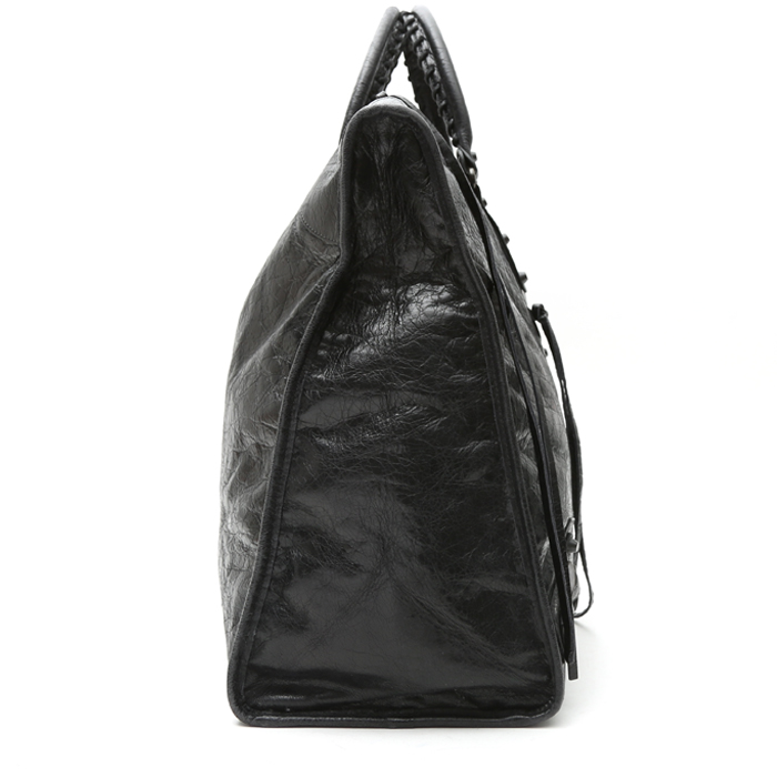 Sac de voyage Balenciaga  City en cuir noir - Detail D7