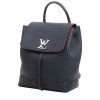 Sac à dos Louis Vuitton  Lockme Backpack en cuir grainé bleu-marine et rouge - 00pp thumbnail