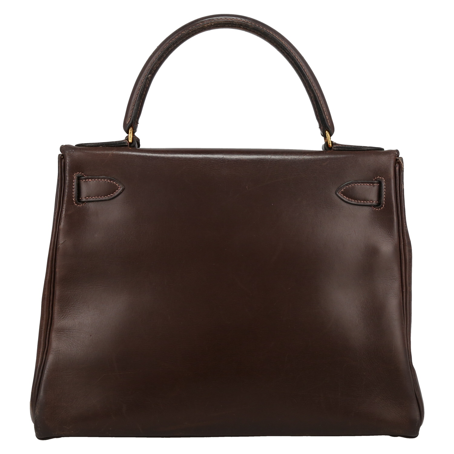 Hermès  Kelly 28 cm handbag  in brown box leather - Detail D7
