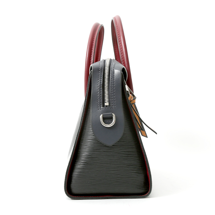 Sac à main Louis Vuitton  Tuileries en cuir épi noir et cuir bleu-marine - Detail D8