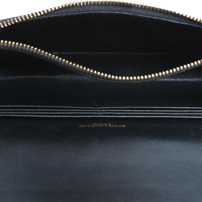 Sac bandoulière Saint Laurent  Kate Pompon en cuir noir - Detail D3