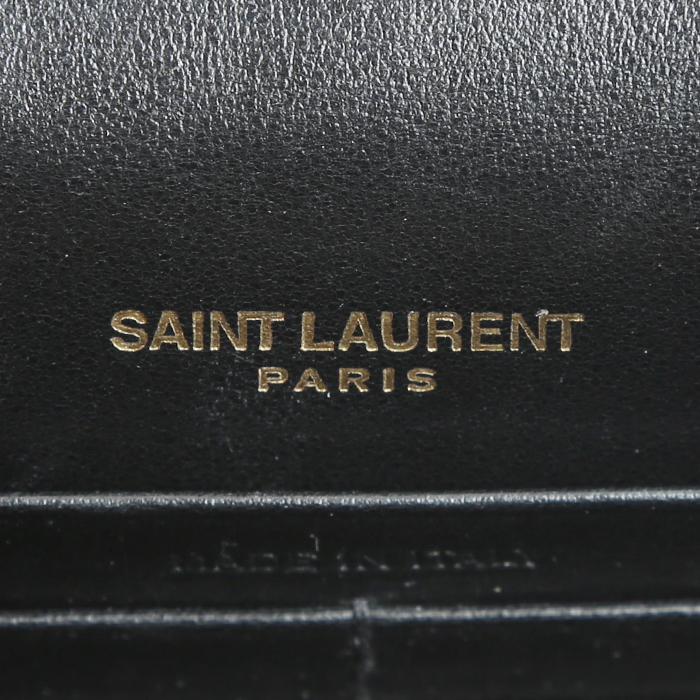 Bolso bandolera Saint Laurent  Kate Pompon en cuero negro - Detail D4