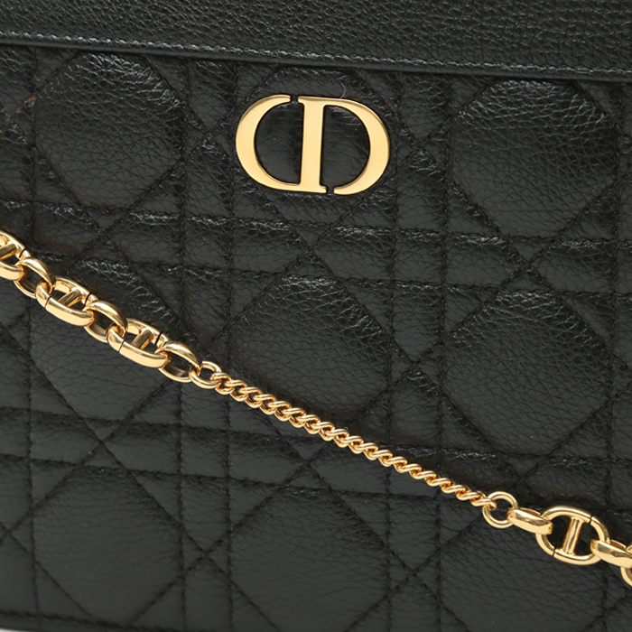 Dior Pochette Daily shoulder bag in black leather cannage - Detail D1