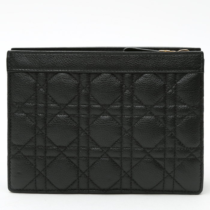 Dior Pochette Daily shoulder bag in black leather cannage - Detail D7