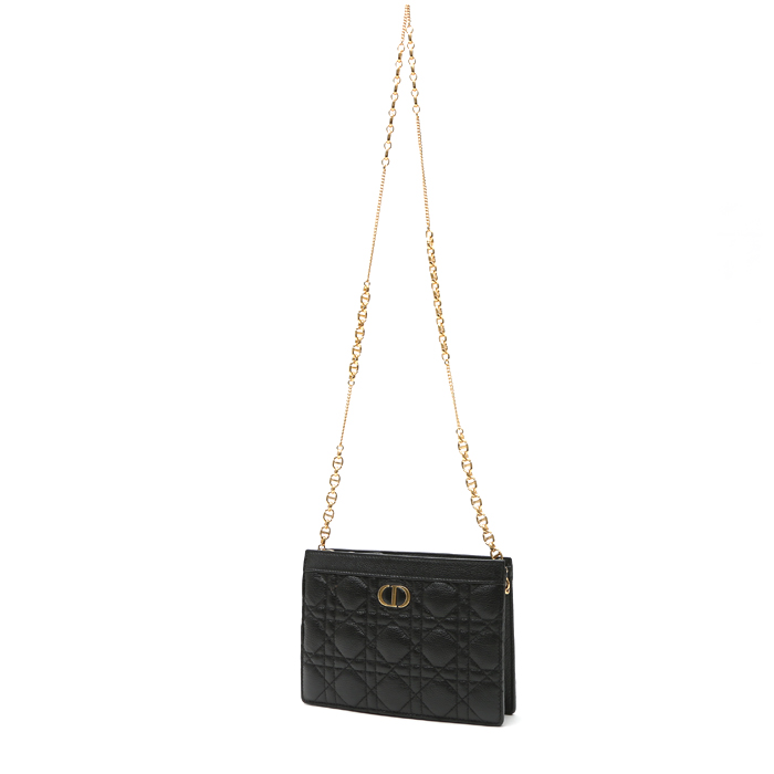 Dior Pochette Daily shoulder bag in black leather cannage - Detail D8