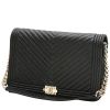 Chanel  PIQUADRO calf-leather messenger-bag Schwarz shoulder bag  in black chevron quilted leather - 00pp thumbnail