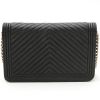 Chanel  Wallet on Chain shoulder bag  in black chevron quilted leather - Detail D8 thumbnail