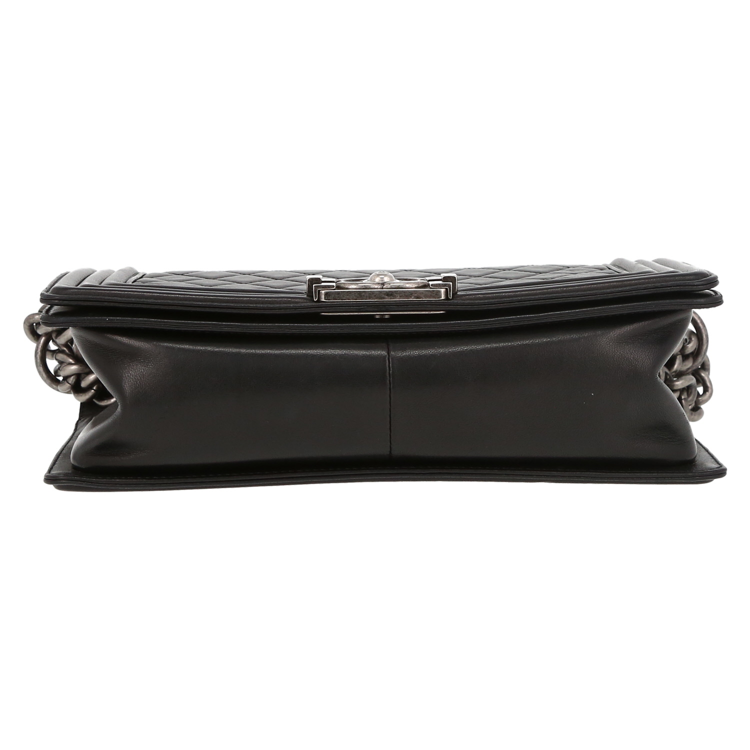 Bolso bandolera Chanel  Boy en cuero acolchado negro - Detail D4