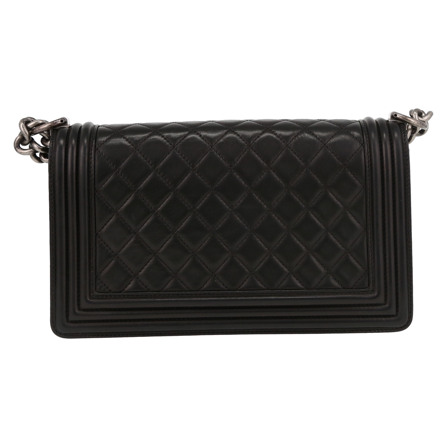 Borsa a tracolla Chanel  Boy in pelle trapuntata nera - Detail D7