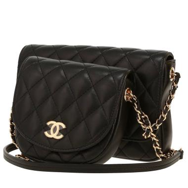 Borsa a tracolla Chanel   in pelle trapuntata nera