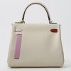 Hermès  Kelly 25 Colormatic handbag  in Nata, Bleu Brume, Cuivre, Mauve Sylvestre and yellow Lime Swift leather - Detail D5 thumbnail