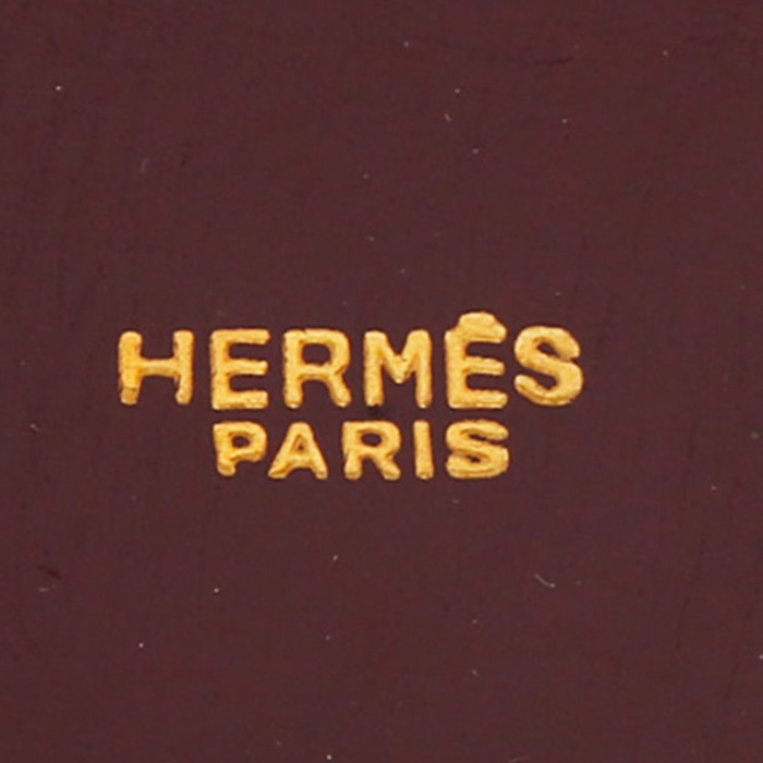 Hermès  Mangeoire handbag  in burgundy box leather - Detail D3