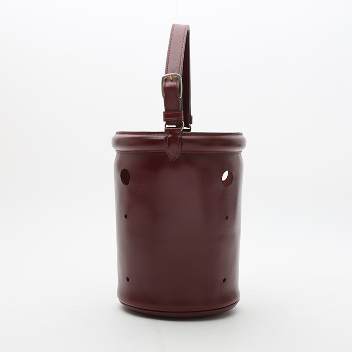 Hermès  Mangeoire handbag  in burgundy box leather - Detail D5