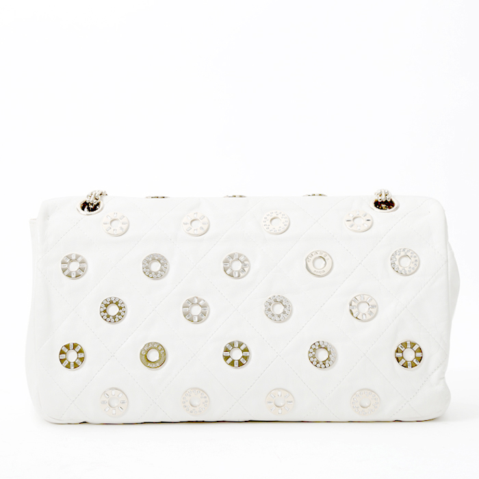 Borsa Chanel  Baguette in pelle bianca - Detail D9