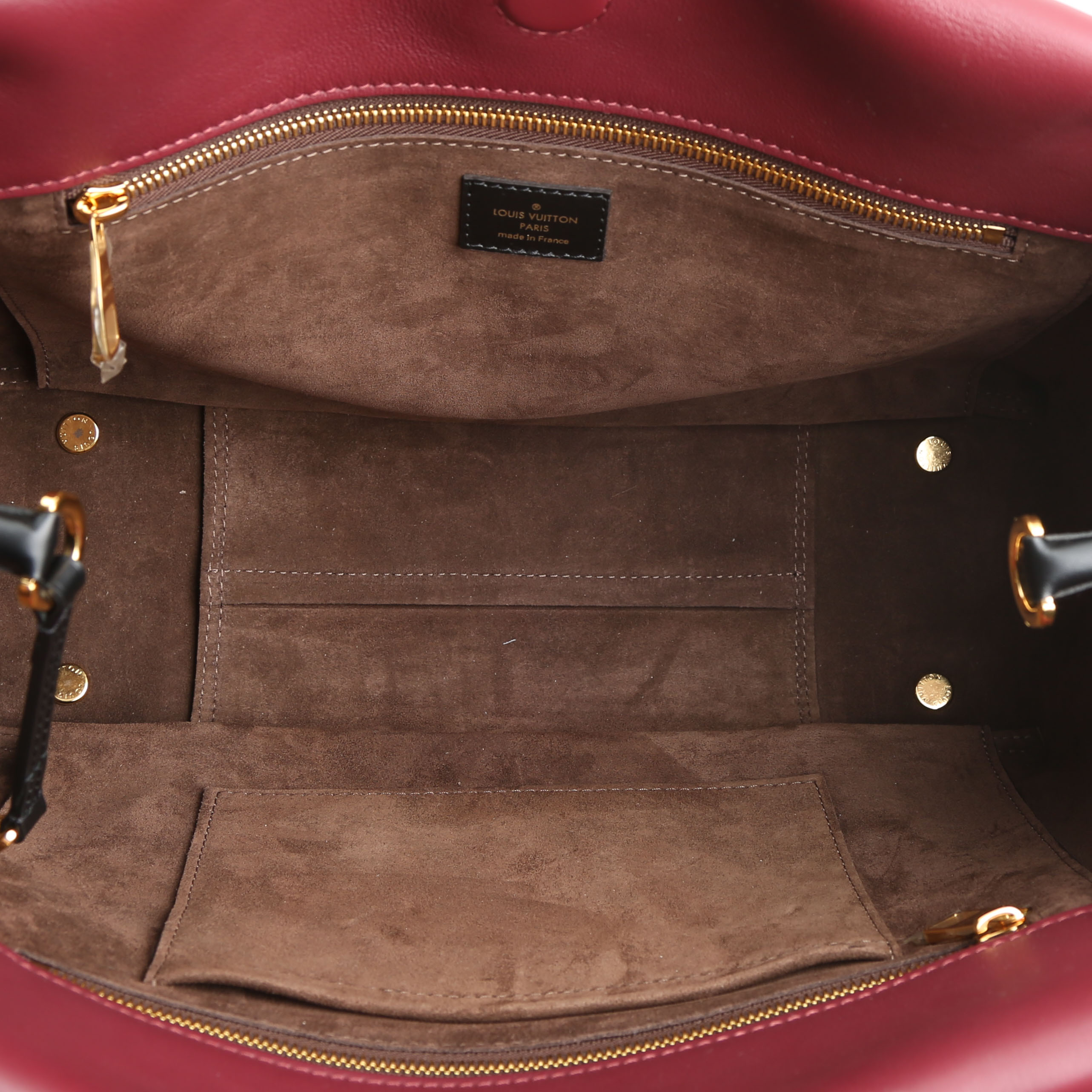 Borsa Louis Vuitton  Tote W in tela monogram marrone e pelle bordeaux - Detail D3