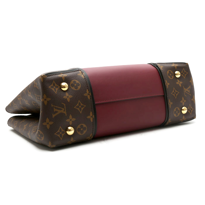 Sac à main Louis Vuitton  Tote W en toile monogram marron et cuir bordeaux - Detail D5