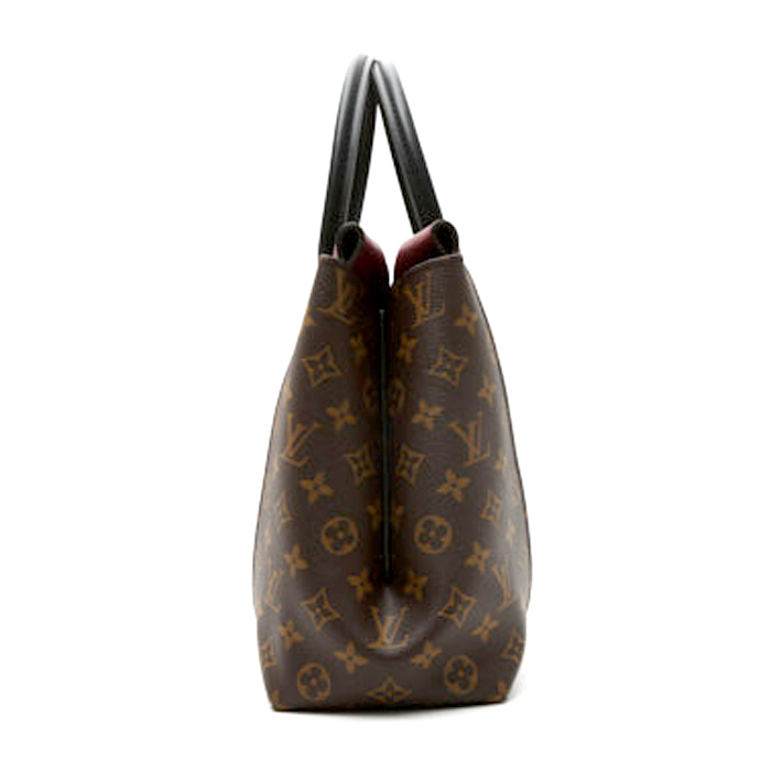 Louis Vuitton  Tote W handbag  in brown monogram canvas  and burgundy leather - Detail D7