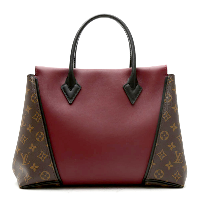 Bolso de mano Louis Vuitton  Tote W en lona Monogram marrón y cuero color burdeos - Detail D8