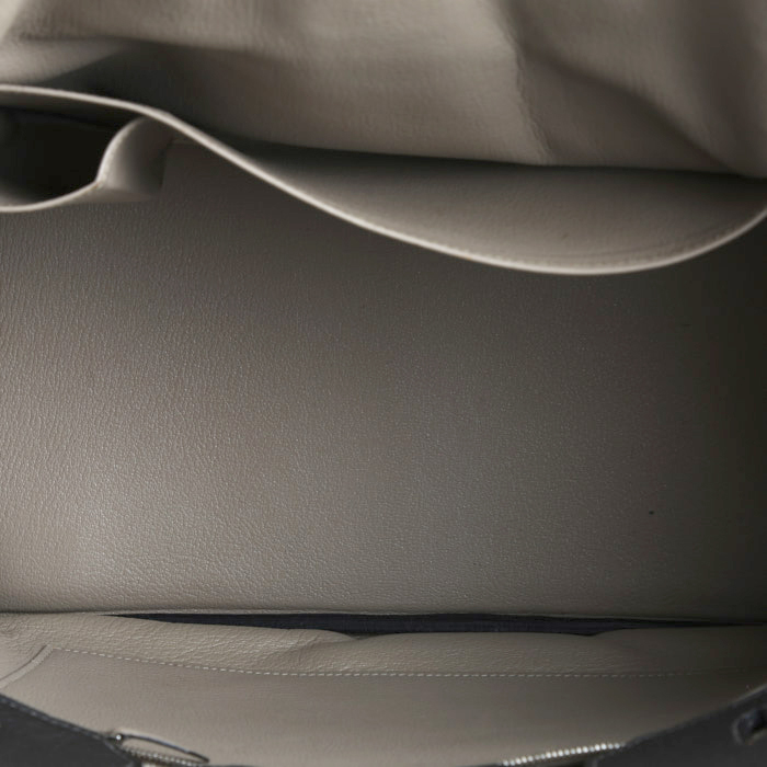 Borsa Hermès  Birkin 35 cm in pelle togo etoupe e nera - Detail D2