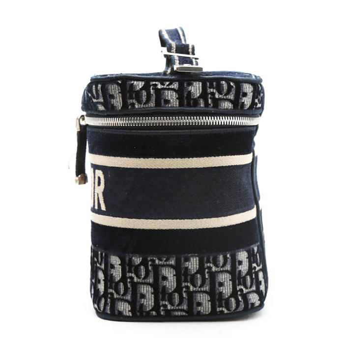 Dior Travel Vanity vanity case in blue monogram canvas Oblique - Detail D7