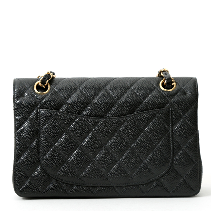 Sac bandoulière Chanel  Timeless Petit en cuir grainé matelassé noir - Detail D9