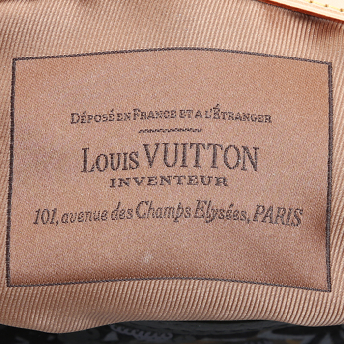 Louis Vuitton  Editions Limitées handbag  in brown monogram canvas  and black leather - Detail D3