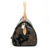 Louis Vuitton  Editions Limitées handbag  in brown monogram canvas  and black leather - Detail D6 thumbnail