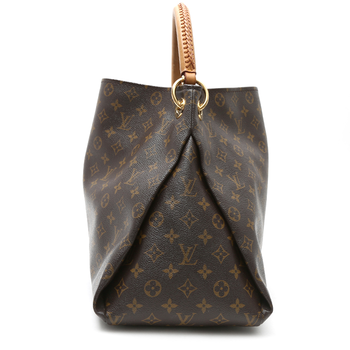Sac à main Louis Vuitton  Artsy en toile monogram marron et cuir naturel - Detail D6
