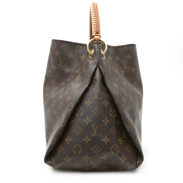 Louis Vuitton  Artsy handbag  in brown monogram canvas  and natural leather - Detail D7