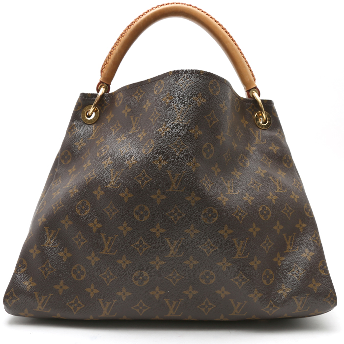Louis Vuitton  Artsy handbag  in brown monogram canvas  and natural leather - Detail D8