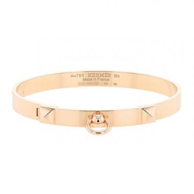 Bracelet ouvrant Hermès Collier de chien petit modèle en or rose
