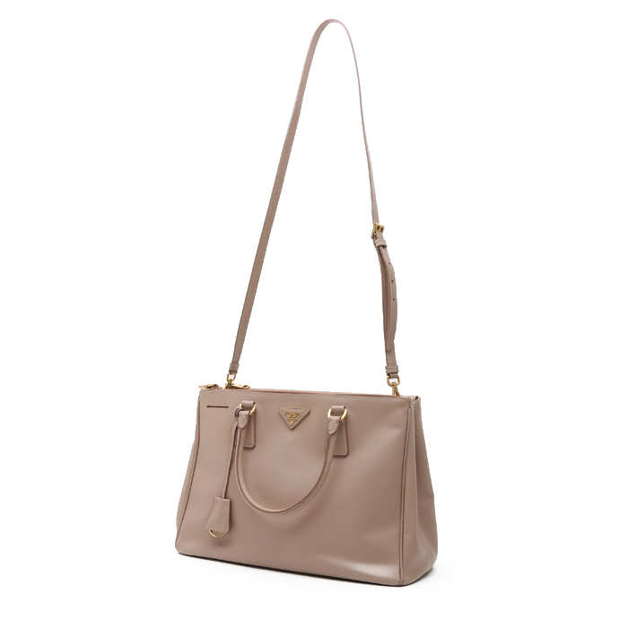 Prada Galleria handbag in pink leather saffiano - Detail D2
