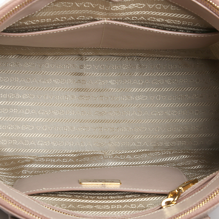 Prada Galleria handbag in pink leather saffiano - Detail D3