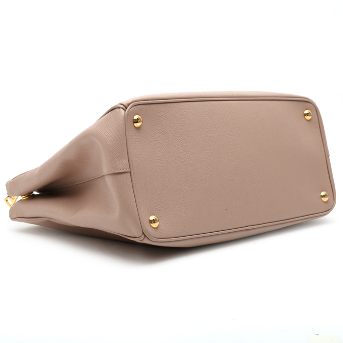 Prada Galleria handbag in pink leather saffiano - Detail D5