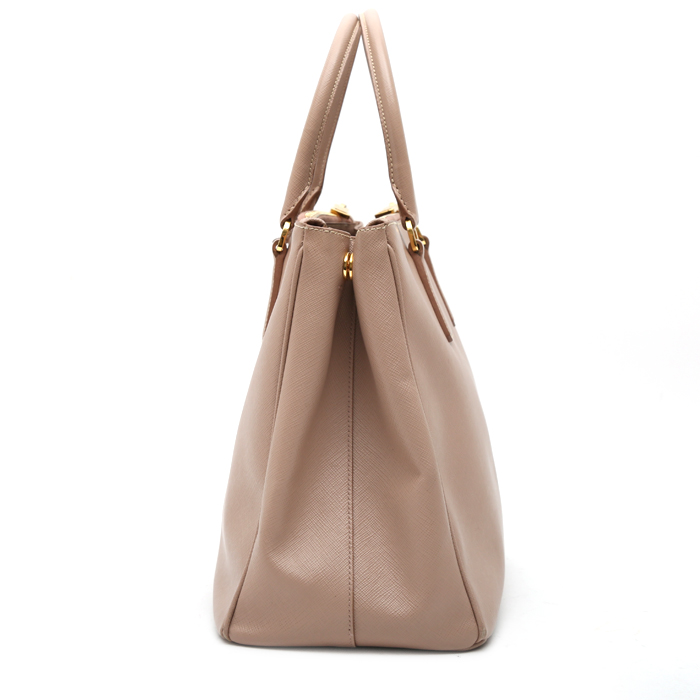 Bolso de mano Prada  Galleria en cuero saffiano rosa - Detail D7