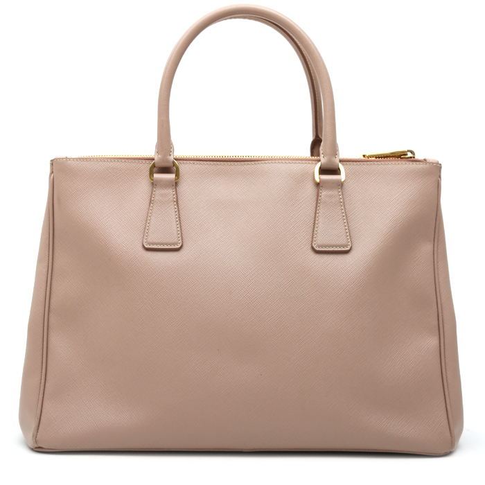 Bolso de mano Prada  Galleria en cuero saffiano rosa - Detail D8