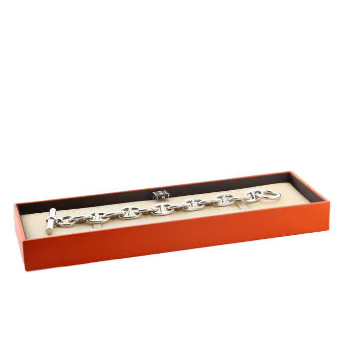 Bracelet Hermès Chaine d'Ancre grand modèle en argent - Detail D2
