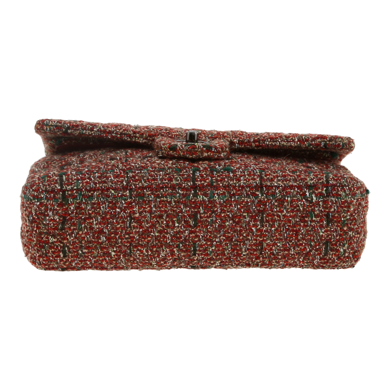 Chanel  Timeless Classic handbag  in red and green tweed - Detail D1