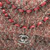 Sac à main Chanel  Timeless Classic en tweed rouge et vert - Detail D1 thumbnail