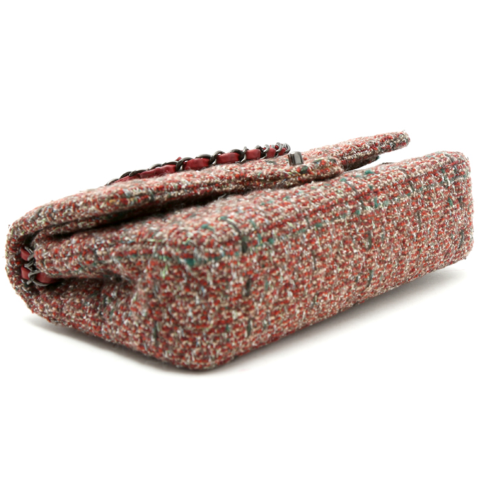 Chanel  Timeless Classic handbag  in red and green tweed - Detail D5