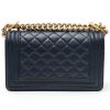 Chanel  Boy shoulder bag  in navy blue quilted leather - Detail D8 thumbnail