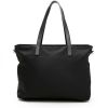 Prada   shopping bag  in black canvas  and black leather - Detail D9 thumbnail