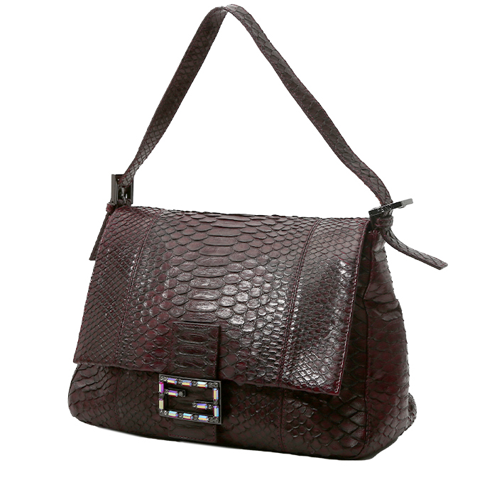 Fendi Multicolor Leather and Watersnake Leather Monster Micro Double  Baguette Bag