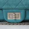Chanel 2.55 shoulder bag  in metallic blue quilted leather - Detail D1 thumbnail