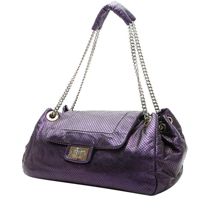 Chanel Chanel 2.55 handbag in purple glittering leather