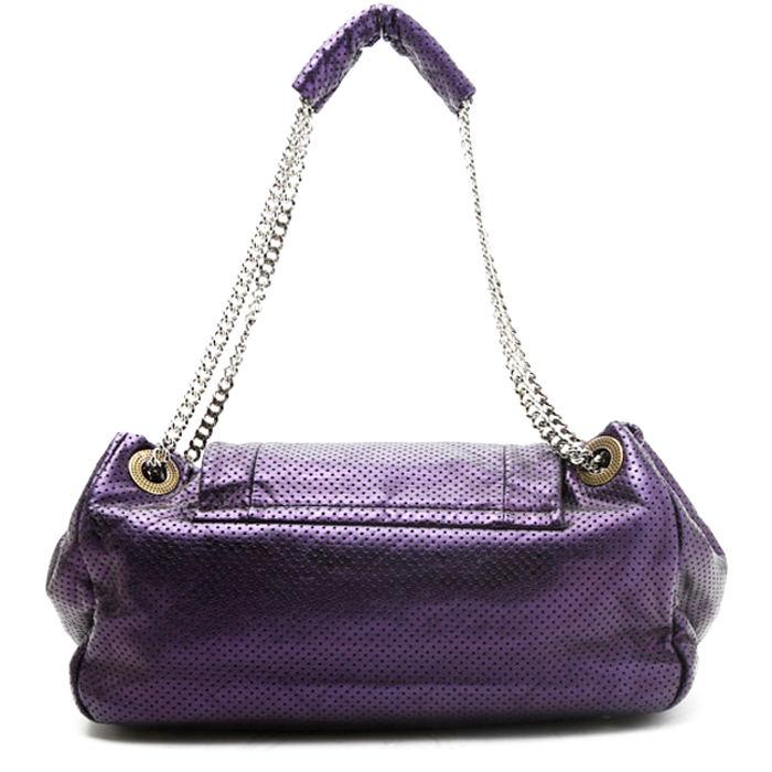 Sac à main Chanel 2.55 en cuir irisé violet - Detail D8