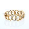 Vintage  bracelet in yellow gold, white gold and diamonds - 360 thumbnail