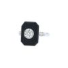 Vintage  ring in platinium, onyx and diamondsand in diamond - 00pp thumbnail